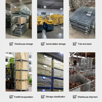 Caisse de palette empilable en acier au carbone robuste pour centre de distribution logistique, gain de place, personnalisable