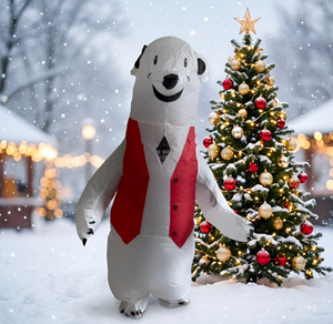 ชุดหมีขั้วโลกคริสต์มาสสำหรับงานปาร์ตี้ บทบาทสมมติ สร้างบรรยากาศบนเวที ชุดหมีขั้วโลกเป่าลมแบบสวมใส่ได้สำหรับการแสดงในวันหยุด - Product Image 3