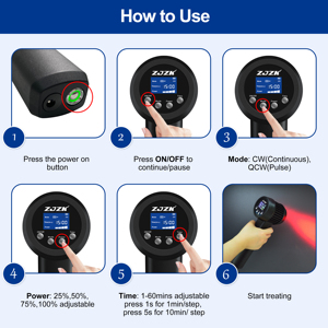 Appareil de thérapie laser froid à lumière rouge de classe 4 fiable pour l'arthrite rhumatoïde, les douleurs musculaires, les tensions et les douleurs au genou - Product Image 5