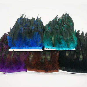 Borla de plumas de gallo degradado para fiesta de Navidad, <span class=keywords><strong>cena</strong></span> de Nochevieja, accesorios de ropa de aniversario de boda - Product Image 1