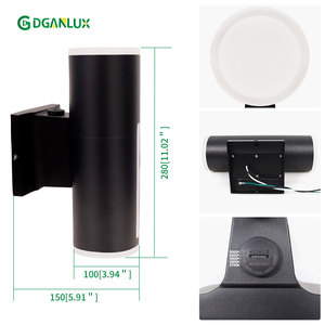 Lámpara de Pared LED Exterior Moderna de Aluminio Negro, Impermeable IP65, con 3000K, <span class=keywords><strong>para</strong></span> Jardín, Villa, Balcón, Pasillo, Iluminación de Fachada - Product Image 2