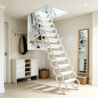 Escalier de grenier électrique de luxe à télécommande, 4 m, en alliage d'aluminium, escabeau escamotable dissimulé, gain de place