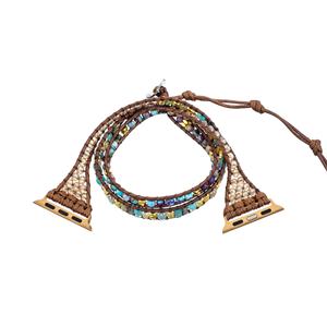 Nouveau Ethnique <span class=keywords><strong>Pierre</strong></span> Naturelle Agate Imperial Jasper <span class=keywords><strong>Apple</strong></span> Montre Bande Perles Boho 3 Wrap Smartwatch <span class=keywords><strong>Bracelet</strong></span> Pour Iwatch Série - Product Image 5
