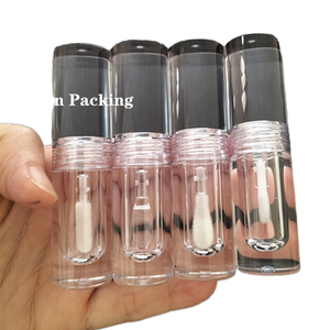 Conteneur d'huile à lèvres transparent en plastique avec logo personnalisé <span class=keywords><strong>ISMAN</strong></span>, mini tube transparent pour gloss à lèvres, emballage cosmétique, applicateur avec embout brosse, 2 ml - Product Image 1