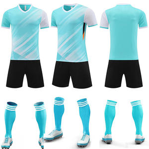 Set di Maglie da Calcio per Uomo Adulto con Stampa a Trasferimento Termico 100% Poliestere Motivo Uniforme Colletto Alto Kit Uniforme da Calcio - Product Image 3