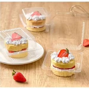Clear Disposable PET Square Hinged Pet Food Container with Recycled Materials to Go Containers Clear Lids <strong>Cake</strong> <strong>Slice</strong> Containers - Product Image 5