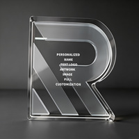 Plaque de bureau en verre cristal personnalisée Neelpure 200003 avec option de forme personnalisée et monogramme pour événement annuel d'entreprise
