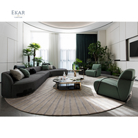 EKAR FURNITURE-Table ronde moderne pour thé et café, élégante et légère, en bois marbré noir et blanc de luxe, pour bar et maison