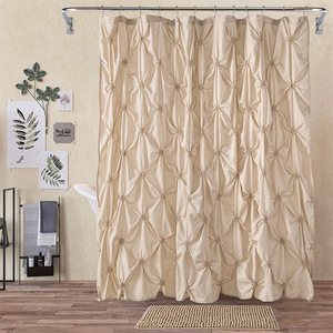 Elegante Cortina <span class=keywords><strong>de</strong></span> ducha con volantes beige para <span class=keywords><strong>baño</strong></span> plisada <span class=keywords><strong>de</strong></span> 72x72 pulgadas para <span class=keywords><strong>Baño</strong></span> - Product Image 1