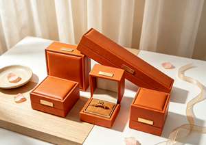 Whole Set High-End Retro <b>Brown</b> Faux Leather <b>Gift</b> <b>Boxes</b> with Magnetic Closure Rectangular Metal Nameplate Lid Four-Color Printed - Product Image 6