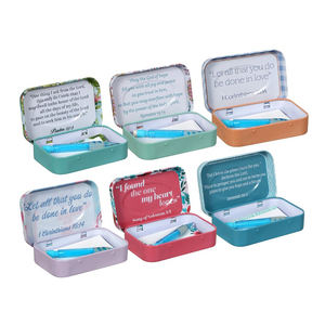 Hinged Tin Box Tin Wholesale Custom Designs Hinged Rectangle Tin Box For Prayer Cards