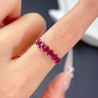 New Design OEM/ODM Luxury 925 Sterling Silver Gold-Plated Natural Ruby Ring for Women Anniversary