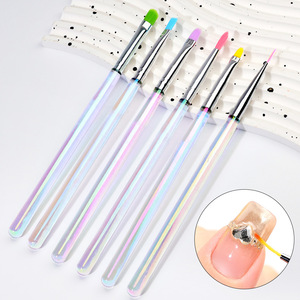 Ensemble de pinceaux pour nail art Aurora Beauty avec manche en métal et tube en aluminium pour les designs d'ongles à effet dégradé, à effet estompé et à la photothérapie - Product Image 1