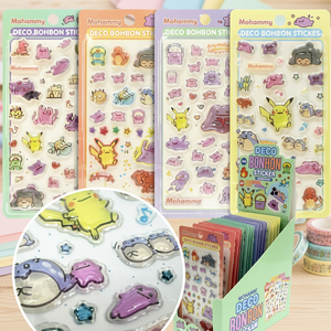 Pegatinas 3D con Diseño de Pokémon, Hoja de Calcomanías de Papel Recubierto para Decoración de Agendas y Botellas de Agua - Product Image 3
