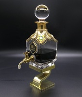 Flacon de parfum à l'huile d'Oud de Dubaï de 450 ml, peint à la main en or, en verre, avec robinet
