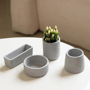 Recipiente de Cemento Mate Estilo Bohemio para Velas y Aromaterapia, Taza para Cera, Maceta Vacía para Rellenar con Cera - Product Image 2