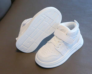 Nueva Llegada de Zapatos Casuales de Caña Alta para Niños y Niñas, Diseño Deportivo Antideslizante Blanco con Plantilla de PVC para la Temporada de Primavera - Product Image 1