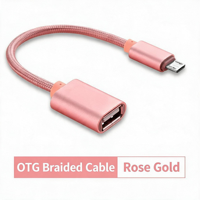 Adaptateur OTG Type C vers USB A, coque en métal tressé en nylon, charge rapide, transfert de données pour téléphone Android, tablette, ordinateur portable