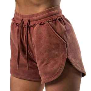 Pantalones Cortos Deportivos para Mujer, con Volantes, Ligeros, Transpirables, para Correr, Yoga, de Felpa, Algodón, Sin Costuras, Cintura Elástica - Product Image 5