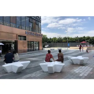 Di alta qualità durevole Shopping plaza 5 sedili Pubblico panche Le stelle forma panchina bianco