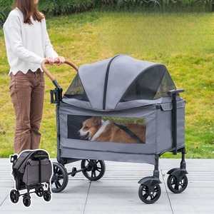 समायोज्य चार पहिया आउटडोर स्टलर बड़ी क्षमता एल्यूमीनियम ट्यूब कुत्ते यात्रा वाहक टिकाऊ फोल्डेबल पालतू पैदल चलने की आपूर्ति - Product Image 4