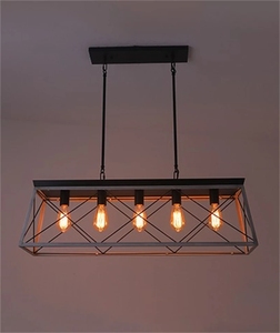 Lustre Vintage avec Cage en fer, luminaire industriel rétro, lampe d'île américaine, Restaurant, Bar, <span class=keywords><strong>magasin</strong></span> <span class=keywords><strong>de</strong></span> vêtements, <span class=keywords><strong>Luminaires</strong></span> suspendus - Product Image 2