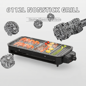 Electric Vertical <b>Grill</b> Skewer Cooker <b>Portable</b> Outdoor BBQ Grid Iron Mesh Pan Digital Control Non-Stick PTFE Coating 1200W - Product Image 2