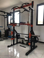 Máquina de ejercicio pull-up de pórtico de medio marco para gimnasio en casa, estante de sentadillas, entrenador integrado multifuncional, máquina Smith para piernas de pecho