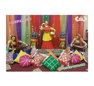 Sangeet real-estatua de fibra de vidrio para decoración de bodas, Estatua con temática FRP, Punjabi, hermoso Mehandi - Product Image 1