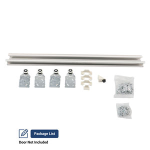 Kit perangkat keras pintu geser lemari jalur aluminium sistem Bypass untuk pintu lemari pakaian ganda - Product Image 4