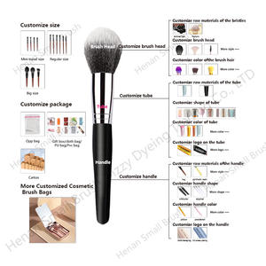 Venta al por mayor, nuevo diseño, 10 Uds., brochas planas veganas suaves, <span class=keywords><strong>maquillaje</strong></span> personalizado para mujeres, corrector, polvo negro sintético, cara privada - Product Image 5
