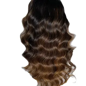 Good Quality Quality High Quality Real Human Hair Loose Deep Wave Frontal Wigs Highlight Wig Non Lace Wigs Vendor