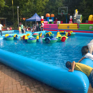Piscina inflable <span class=keywords><strong>de</strong></span> tubo hermético para parque acuático al aire libre con bola <span class=keywords><strong>de</strong></span> agua y <span class=keywords><strong>bote</strong></span> <span class=keywords><strong>de</strong></span> remos - Product Image 6