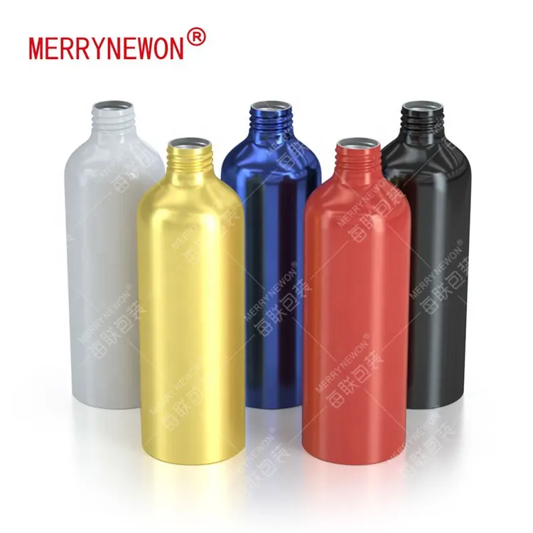 Custom recycle aluminum aerosol 200ml aluminum dropper bottle water bottles bulk