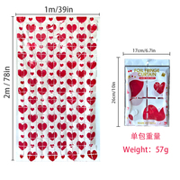 Rideau à franges en feuille d'aluminium motif Cœur de la Saint-Valentin, Baiser de couple, Bonbons, Chocolat, Dentelle de satin, Élégant et Charmant, pour Vendeurs et Échangeurs