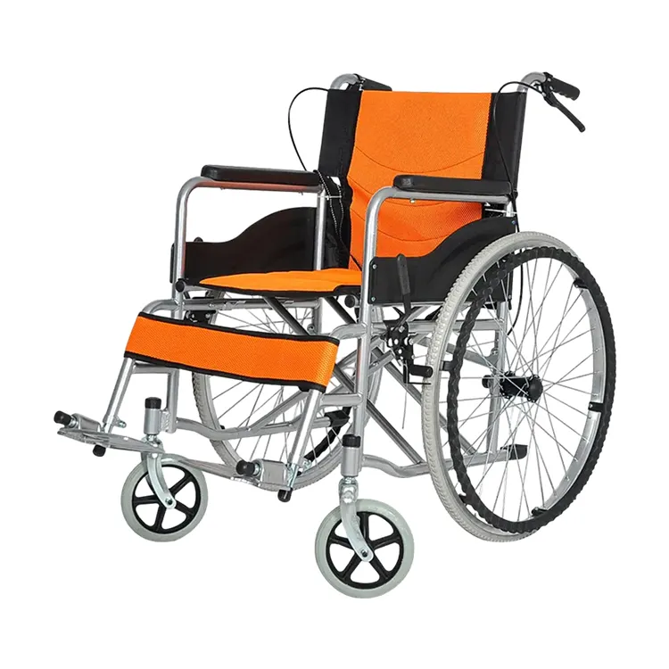 Rahat çelik rehabilitasyon terapi malzemeleri toptan üretici hafif tekerlekli sandalye manuel engelli tekerlekli sandalyesi