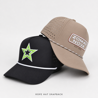 Casquette Snapback personnalisée en corde, 5 panneaux, découpée au laser, respirante, visière incurvée, réglable, pour le golf et le streetwear, vente en gros, OEM, faible MOQ