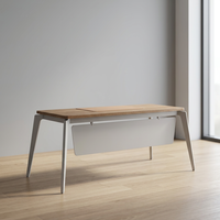 Nouvelle Arrivée Bureau d'Ordinateur Exécutif Moderne et Durable ARSU en Panneau de Particules Mélaminé avec Pieds Métalliques, Poste de Travail Commercial Optionnel