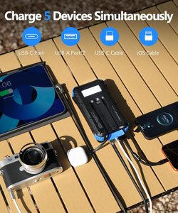 20000mAh Solar <b>Power</b> Bank 4 Solar Panels Built-in 3 <b>Cables</b> USB-C 15W Fast Charging Flashlight High Capacity Emergency Outdoor - Product Image 4