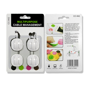 Confezione <span class=keywords><strong>da</strong></span> 24 Pezzi Organizzatore di Cavi <span class=keywords><strong>da</strong></span> <span class=keywords><strong>Tavolo</strong></span>, Clip Portacavi CC949 in Silicone Nero per Gestione Fili - Product Image 5