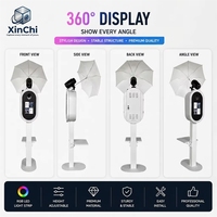 Machine de photomaton portable professionnelle 2025 avec anneau lumineux RGB et parapluie flash de studio pour location d'événements et mariages