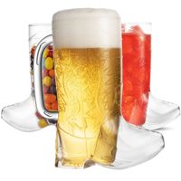 Vente en gros 17oz transparent PS créatif forme allemande verre plastique bière verre tasse Cowboy botte tasse pour la fête