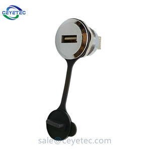 Connecteur de Port d'imprimante de Type B à Type <span class=keywords><strong>A</strong></span>, montage sur panneau, coque métallique noire étanche IP65 femelle USB 3.0 - Product Image 4