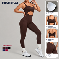 Combinaison une pièce pour femme, sans manches, à découpe au niveau du ventre, dos zippé, col rond, coussinets amovibles, effet push-up fessier, longueur intégrale, tenue décontractée
