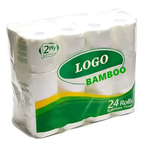 Papel higiénico de cáñamo de 4 capas más popular Papel higiénico de baño 100% Papel higiénico de bambú de pulpa de Bambú