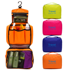 Bolsa de Aseo Plegable Impermeable con Gancho para Viaje, Forma Rectangular, Naranja, Verde, Azul, Rosa, Rojo, Negro - Product Image 1