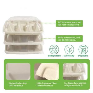 Caja para Tacos Desechable, Biodegradable y Compostable, Hecha de Bagazo de Caña de Azúcar, para Camping, Venta Directa de Fábrica en China - Product Image 2