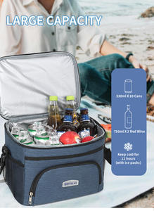 Vente chaude unique épaule Camping en plein air sac de pique-nique capacité accrue frais-garder étanche PEVA isolation stockage de glace - Product Image 2