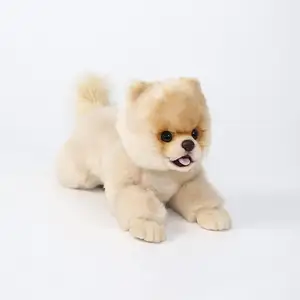 2024 사용자 정의 포메라니아 박제 동물 장난감 개 oem 디자인 개 봉제 인형 동물 장난감 인형