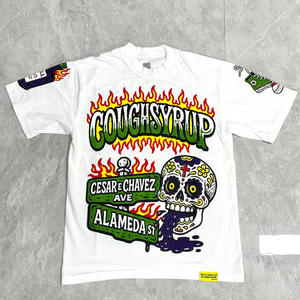 เสื้อยืดผู้ชาย เสื้อยืดสตรีทแวร์ Y2K เสื้อยืดคุณภาพสูง ผ้าฝ้าย 100% เสื้อยืดลาย "น้ำเชื่อมแก้ไอเยอะมาก" สำหรับผู้ชาย - Product Image 1